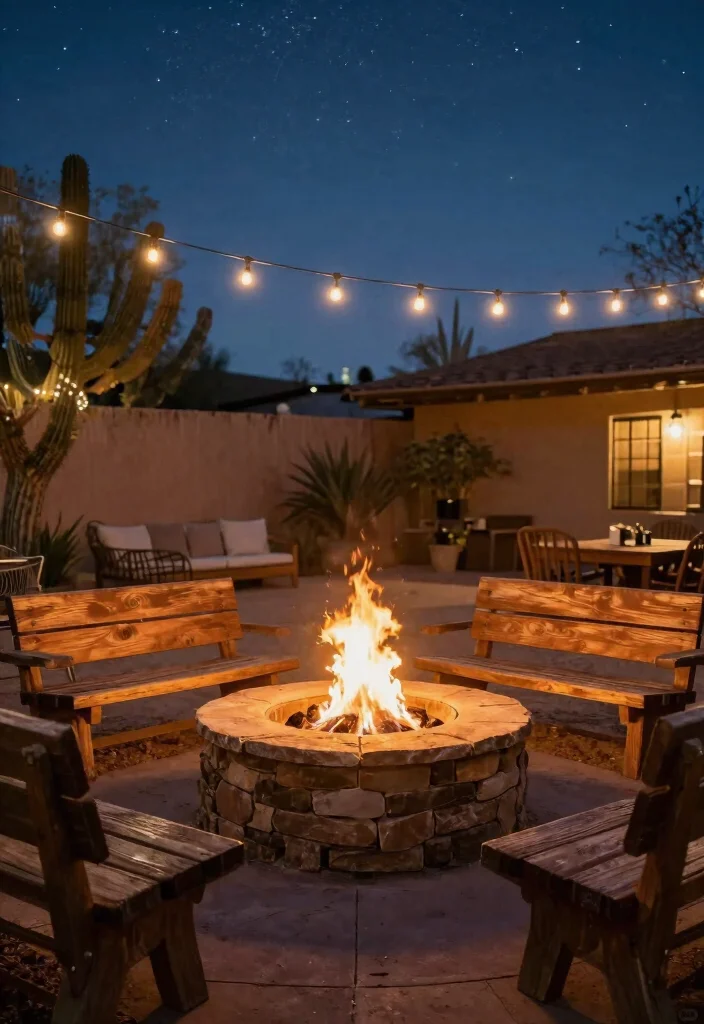12 Arizona Backyard Ideas for Heat Smart Outdoor Design 7. Install a Fire Pit for Year Round Enjoyment 0