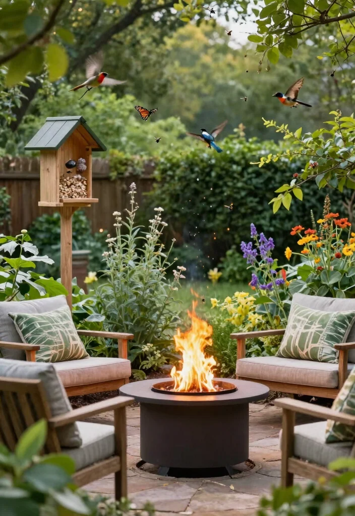 12 Backyard Fire Pit Lounge Area Ideas for Entertaining 11. Wildlife Friendly Features 0