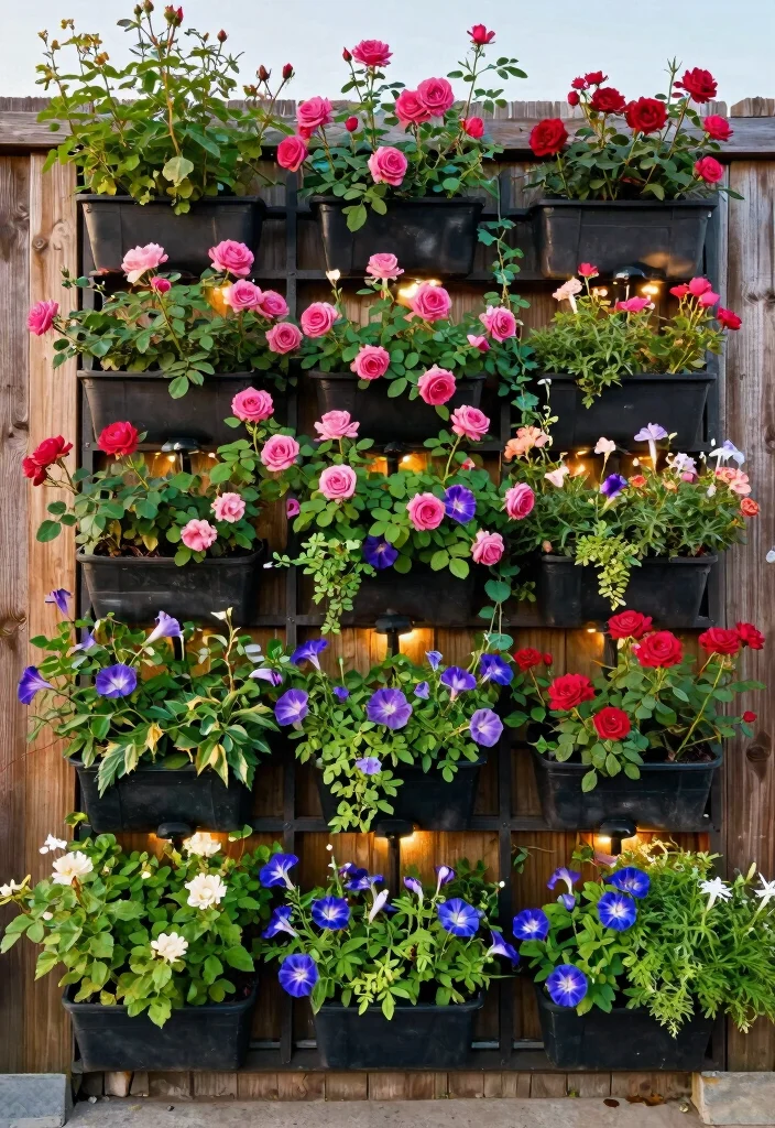 12 Backyard Flower Garden Ideas for Color and Curb Appeal 8. Vertical Garden Beauty 0