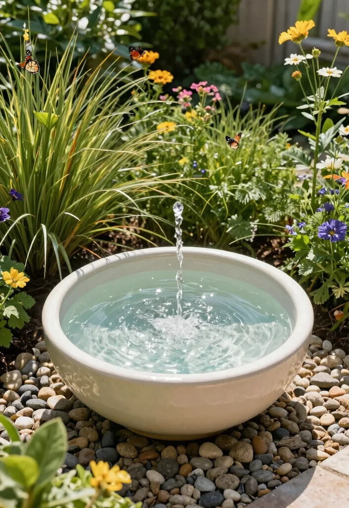 12 Backyard Fountain Ideas for Calm Sound and Movement 3. Bowl Fountain 0