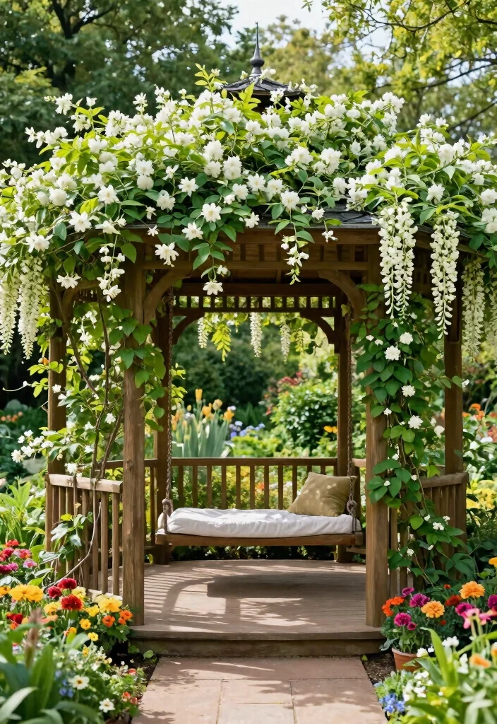 12 Backyard Gazebo Ideas for Shade Comfort and Entertaining 3 12 Backyard Gazebo Ideas for Shade Comfort and Entertaining 3. Garden Gazebo with Climbing Plants 0