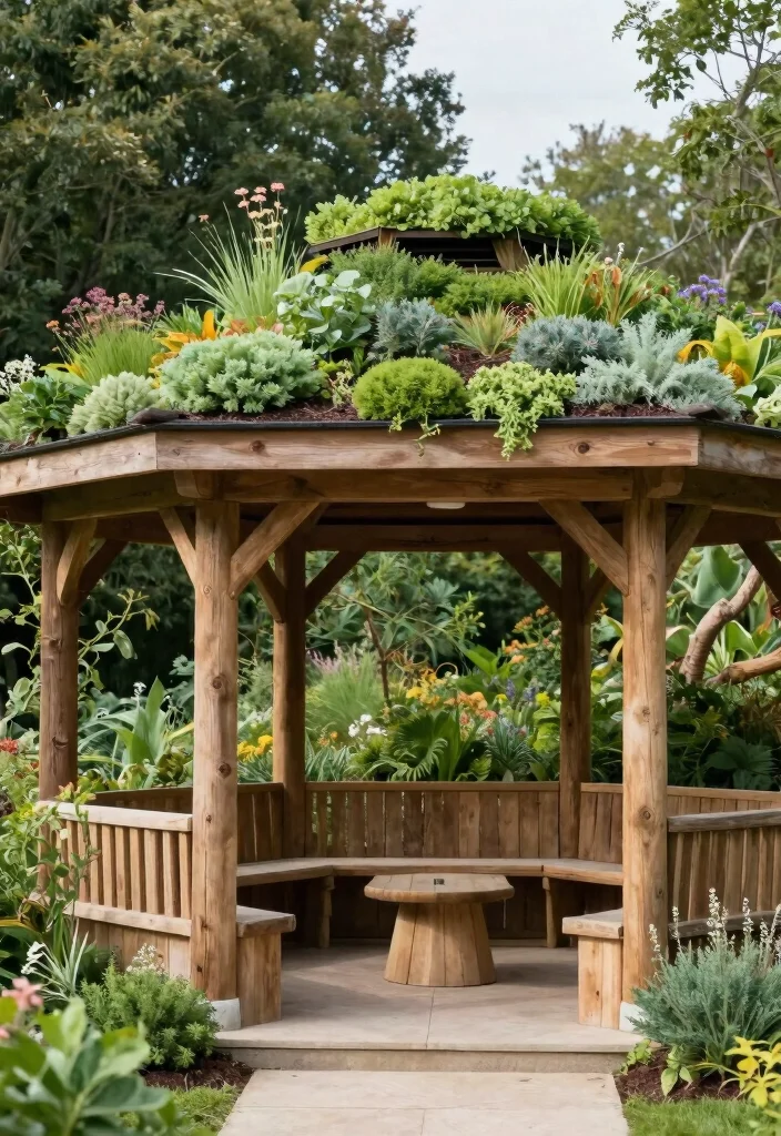 12 Backyard Gazebo Ideas for Shade Comfort and Entertaining 5 12 Backyard Gazebo Ideas for Shade Comfort and Entertaining 5. Green Roof Gazebo 0