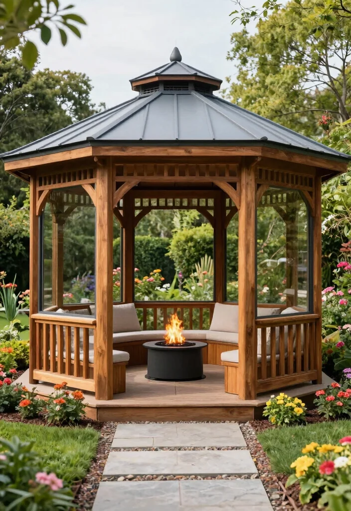 12 Backyard Gazebo Ideas for Shade Comfort and Entertaining 6 12 Backyard Gazebo Ideas for Shade Comfort and Entertaining 6. Hexagonal Gazebo Design 0