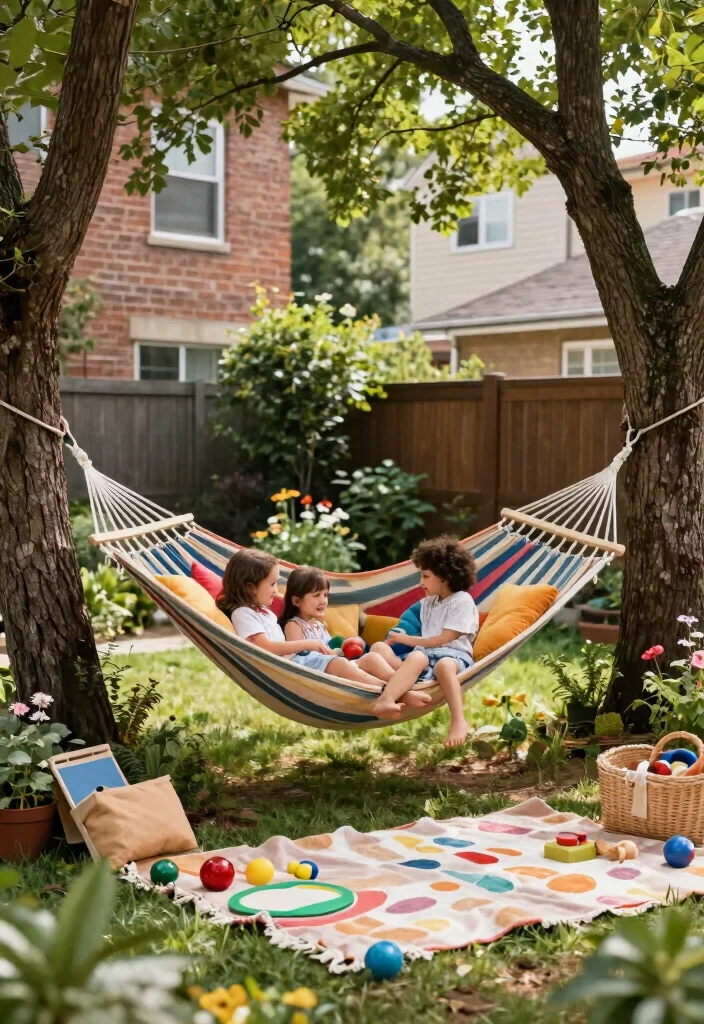 12 Backyard Hammock Ideas for Laid Back Outdoor Relaxation 10. Family Friendly Hammock 0