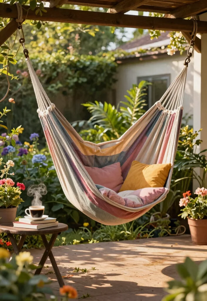 12 Backyard Hammock Ideas for Laid Back Outdoor Relaxation 2. Hammock Chair 0