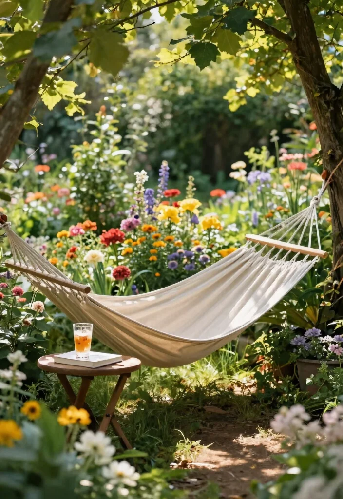 12 Backyard Hammock Ideas for Laid Back Outdoor Relaxation 4. Nestled in the Garden 0