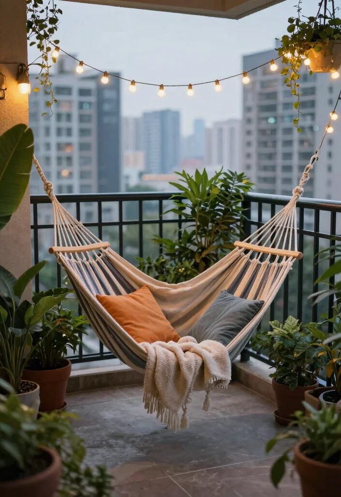 12 Backyard Hammock Ideas for Laid Back Outdoor Relaxation 5. Balcony Bliss 0