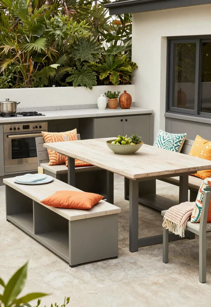 12 Backyard Kitchen Ideas for Outdoor Entertaining 9. Multi functional Furniture 0