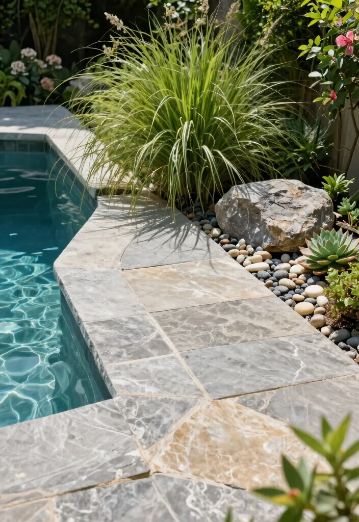 12 Backyard Pool Ideas to Upgrade Summer Living 1. Natural Stone Pool Surrounds 0