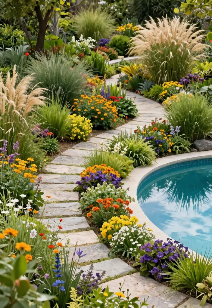 12 Backyard Pool Ideas to Upgrade Summer Living 5. Native Plant Landscaping 0