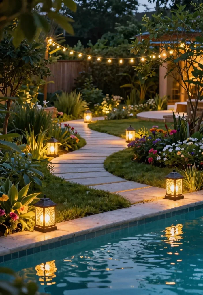 12 Backyard Pool Ideas to Upgrade Summer Living 6. Solar Powered Lighting 0
