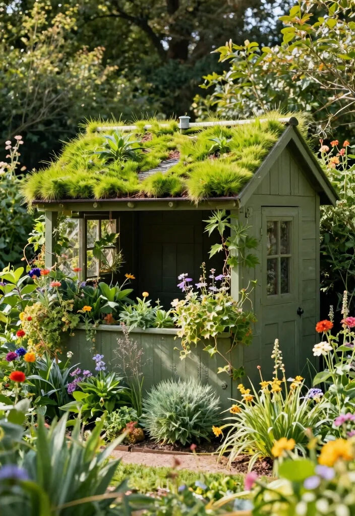 12 Backyard Privacy Ideas From Neighbors That Feel Natural 7. Green Roofs on Sheds 0