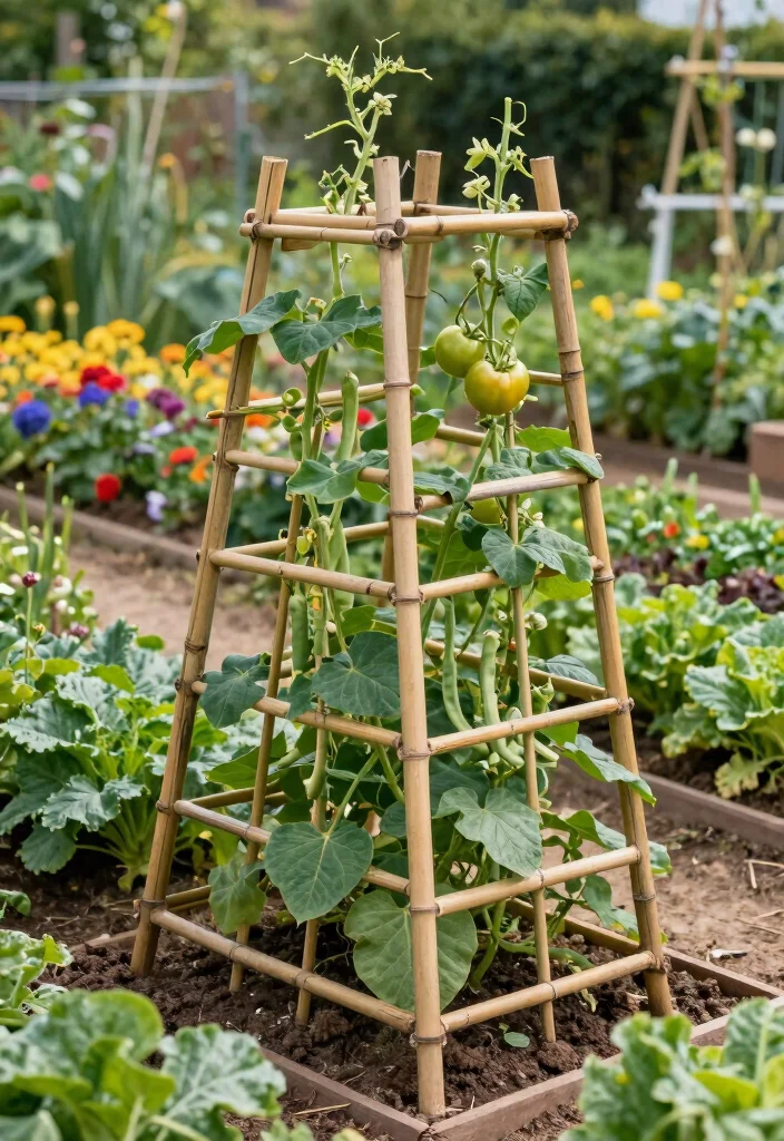 12 Bamboo Trellis Ideas for Natural Garden Support 1. Classic A Frame Trellis 0