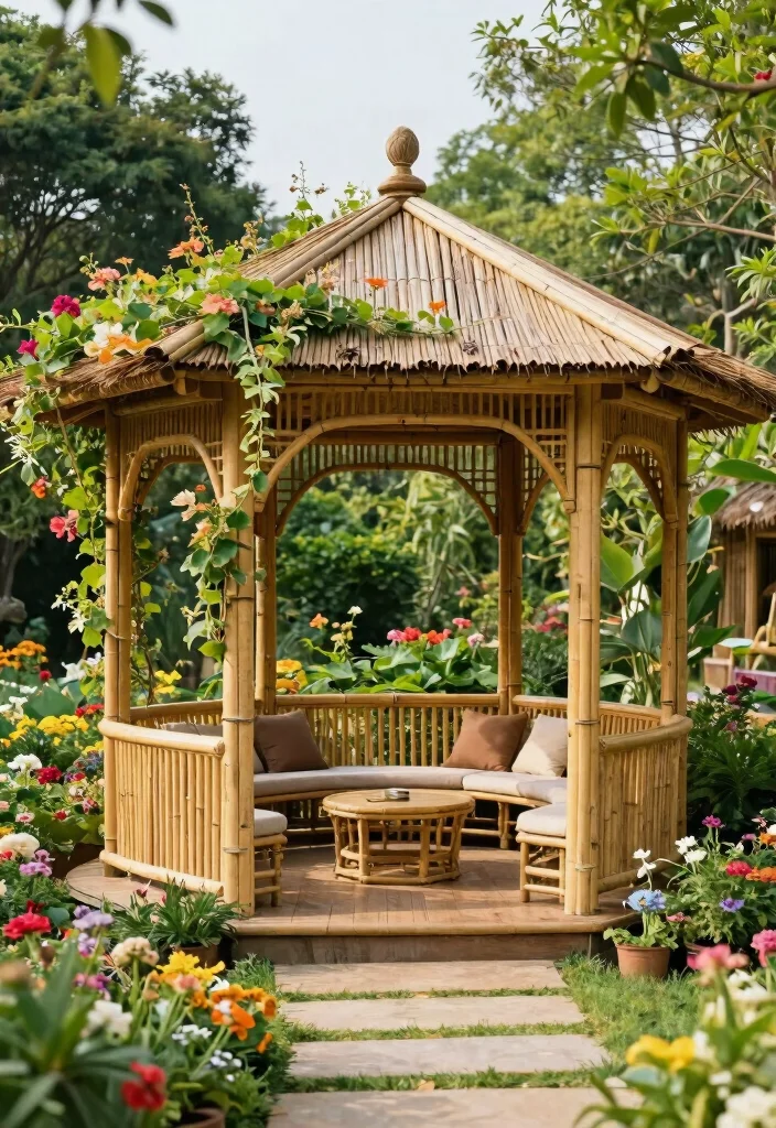 12 Bamboo Trellis Ideas for Natural Garden Support 12. Bamboo Gazebo 0