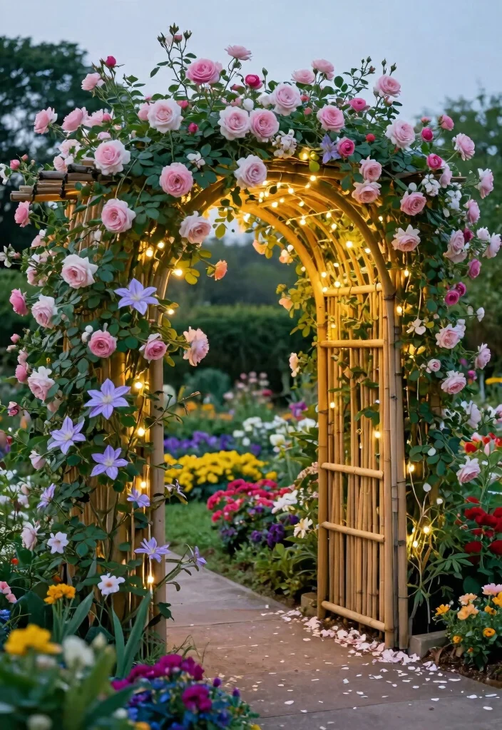 12 Bamboo Trellis Ideas for Natural Garden Support 4. DIY Bamboo Arbor 0