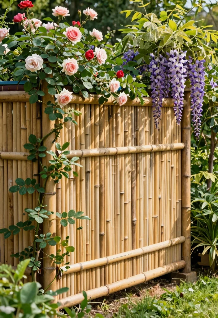 12 Bamboo Trellis Ideas for Natural Garden Support 8. Creative Bamboo Fencing 0