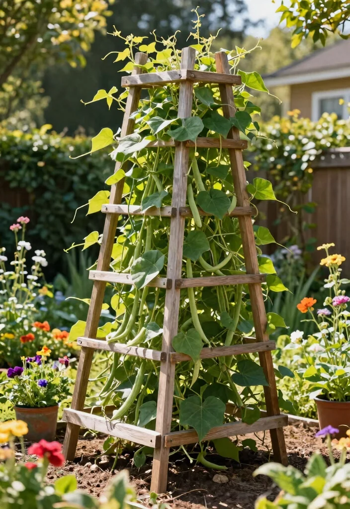 12 Bean Pole Trellis Ideas for Simple Vertical Growing 9. A frame Trellis 0