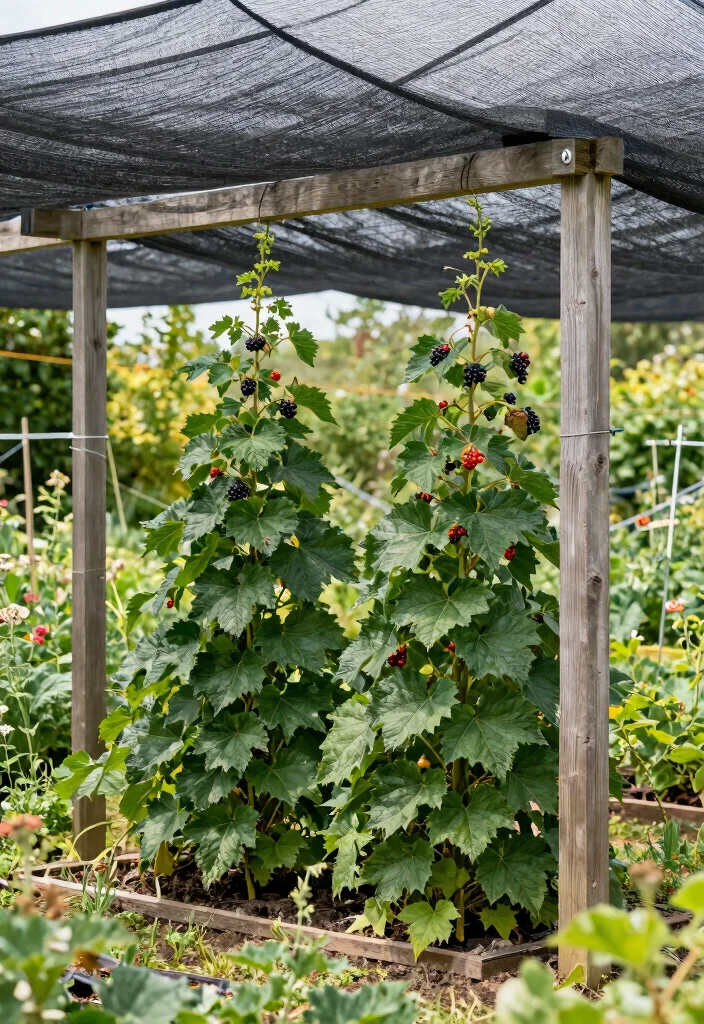 12 Berry Trellis Ideas for Neat and Productive Gardens 62 12 Berry Trellis Ideas for Neat and Productive Gardens 12. Trellis with Shade Cloth 0