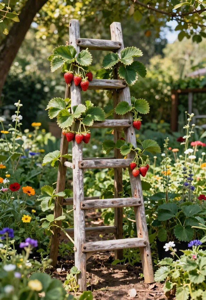 12 Berry Trellis Ideas for Neat and Productive Gardens 46 12 Berry Trellis Ideas for Neat and Productive Gardens 6. Trellis with Reclaimed Materials 0