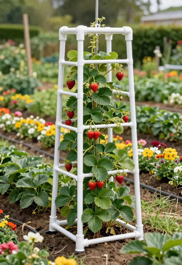 12 Berry Trellis Ideas for Neat and Productive Gardens 47 12 Berry Trellis Ideas for Neat and Productive Gardens 7. Simple PVC Pipe Trellis 0