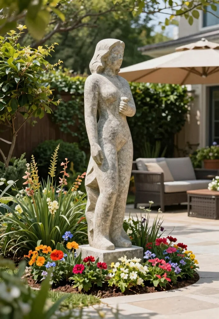 12 Big Backyard Ideas for Flexible Outdoor Layouts 51 12 Big Backyard Ideas for Flexible Outdoor Layouts 11. Artistic Garden Sculptures 0