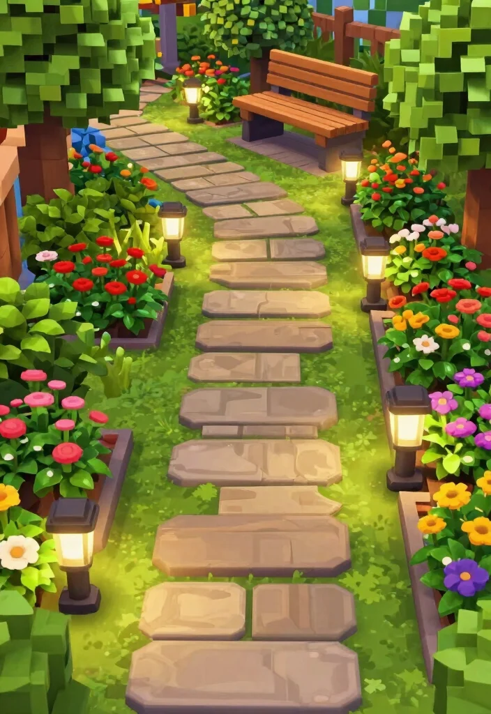 12 Bloxburg Backyard Ideas for Creative Outdoor Builds 3. Charming Garden Pathway 0