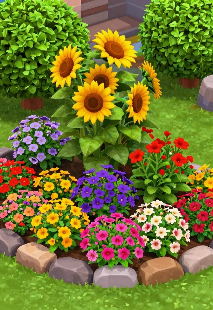12 Bloxburg Backyard Ideas for Creative Outdoor Builds 4. Vibrant Flower Beds 0