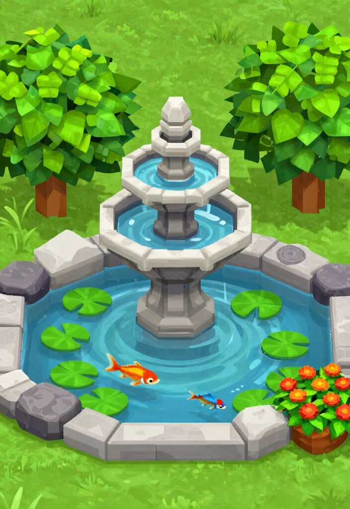 12 Bloxburg Backyard Ideas for Creative Outdoor Builds 6. Playful Water Feature 0