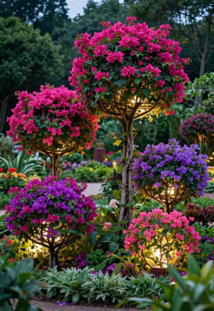 12 Bougainvillea Trellis Ideas for Bright Vertical Color 11. Bougainvillea Sphere Trellis 0