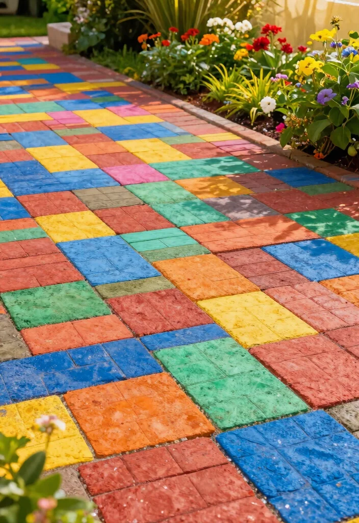 12 Brick Patio Ideas for Backyard Spaces 11. Colorful Brick Accents 0