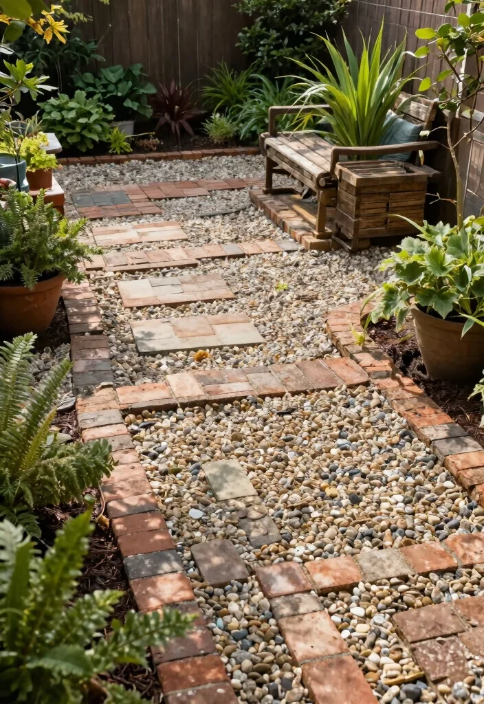 12 Brick Patio Ideas for Classic Backyard Design 4. Brick and Gravel Mix 0