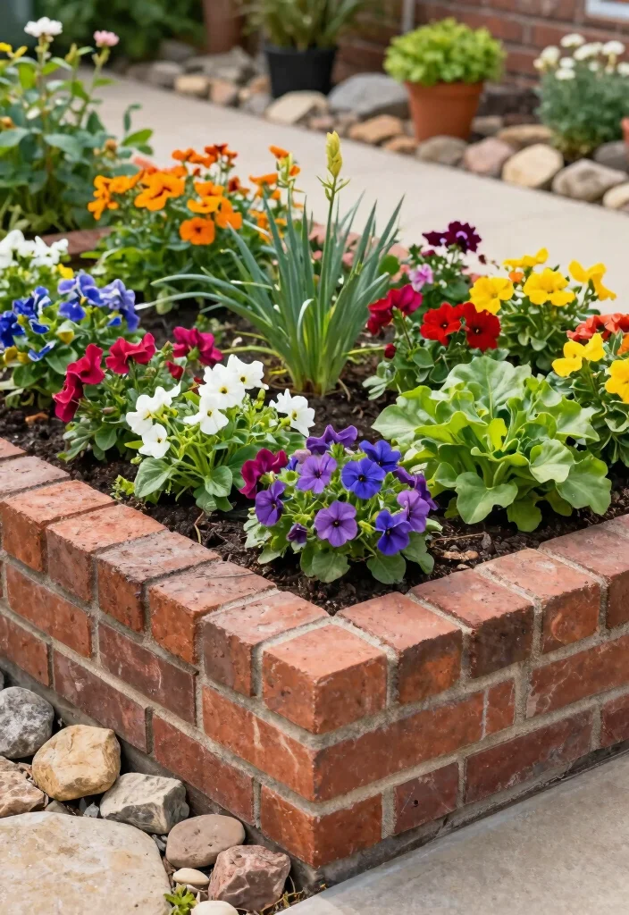 12 Brick Planter Ideas for Structured and Timeless Design 1. Classic Raised Brick Beds 0