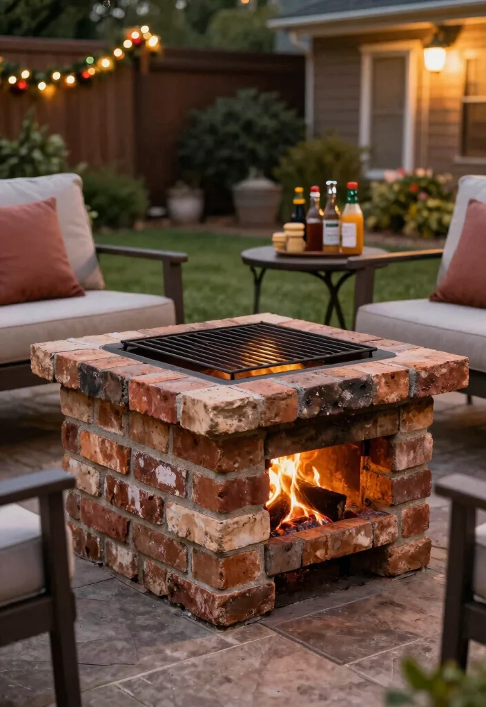 12 Budget Friendly Backyard Fire Pit Ideas That Actually Work 10. DIY Fire Pit from Old Bricks and a Grill 0
