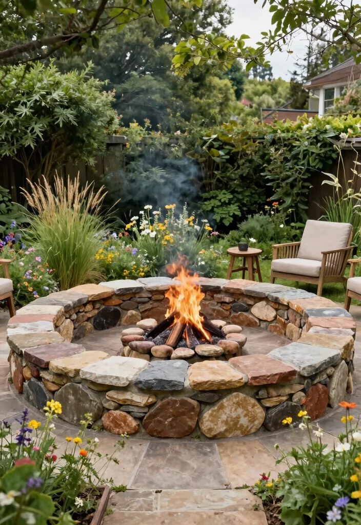 12 Budget Friendly Backyard Fire Pit Ideas That Actually Work 3. Stone Circle Fire Pit 0