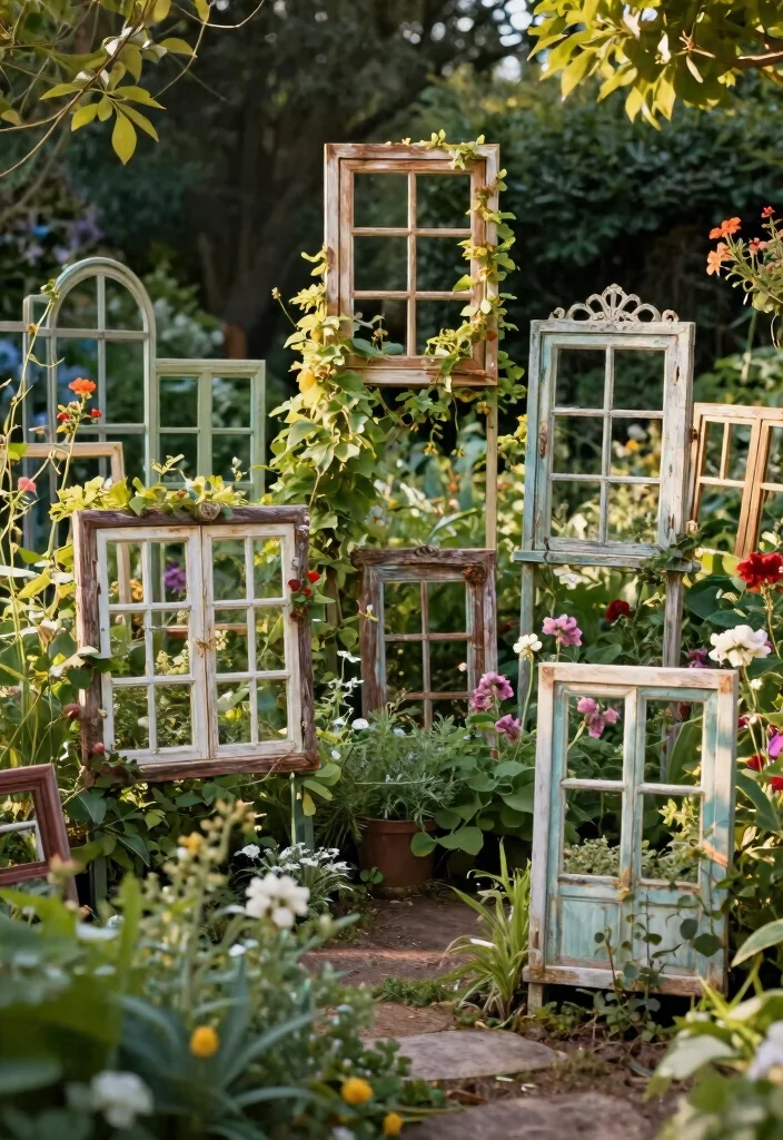 12 Cheap Fence Ideas That Look Good on a Budget 62 12 Cheap Fence Ideas That Look Good on a Budget 12. Upcycled Window Frames as Fencing 0