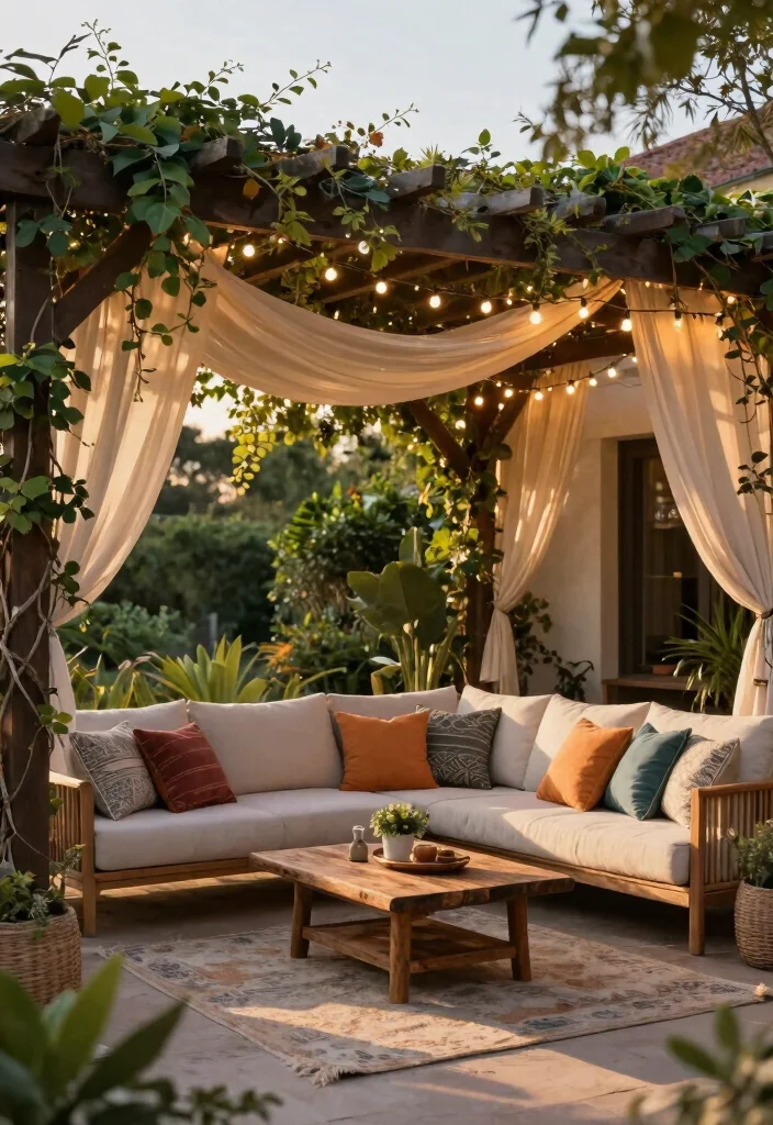 12 Cool Backyard Ideas for Fun and Modern Outdoor Living 3. Outdoor Living Rooms with Shade Structures 0