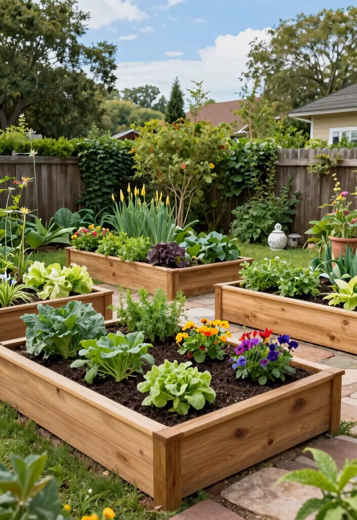 12 Cool Backyard Ideas for Fun and Modern Outdoor Living 8. Raised Garden Beds for Efficient Planting 0