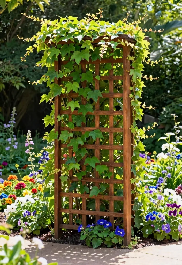 12 Corner Trellis Ideas to Use Garden Space Efficiently 3. Lattice Trellis for Climbing Plants 0