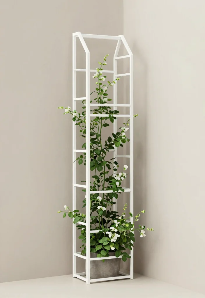 12 Corner Trellis Ideas to Use Garden Space Efficiently 9. Minimalist Corner Trellis 0