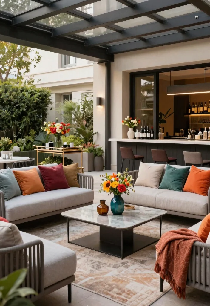 12 Covered Patio Ideas Attached to the House 11. Chic Lounge Area 0