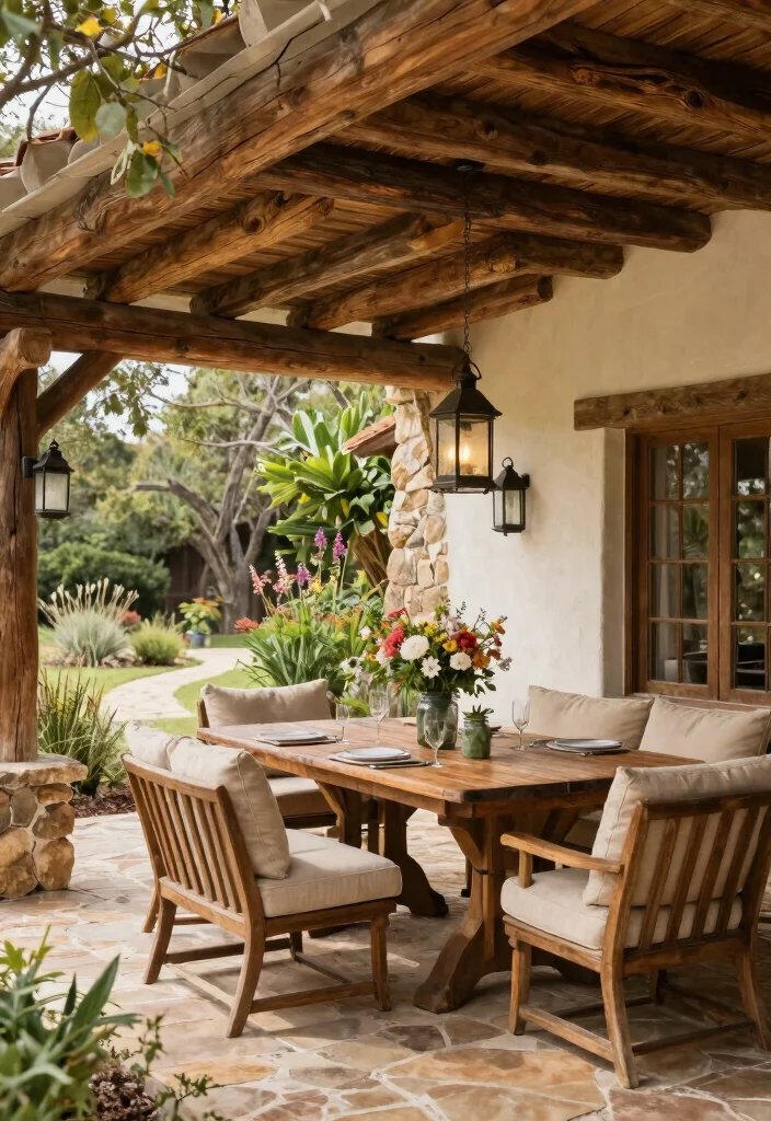12 Covered Patio Ideas Attached to the House 5. Rustic Charm 0