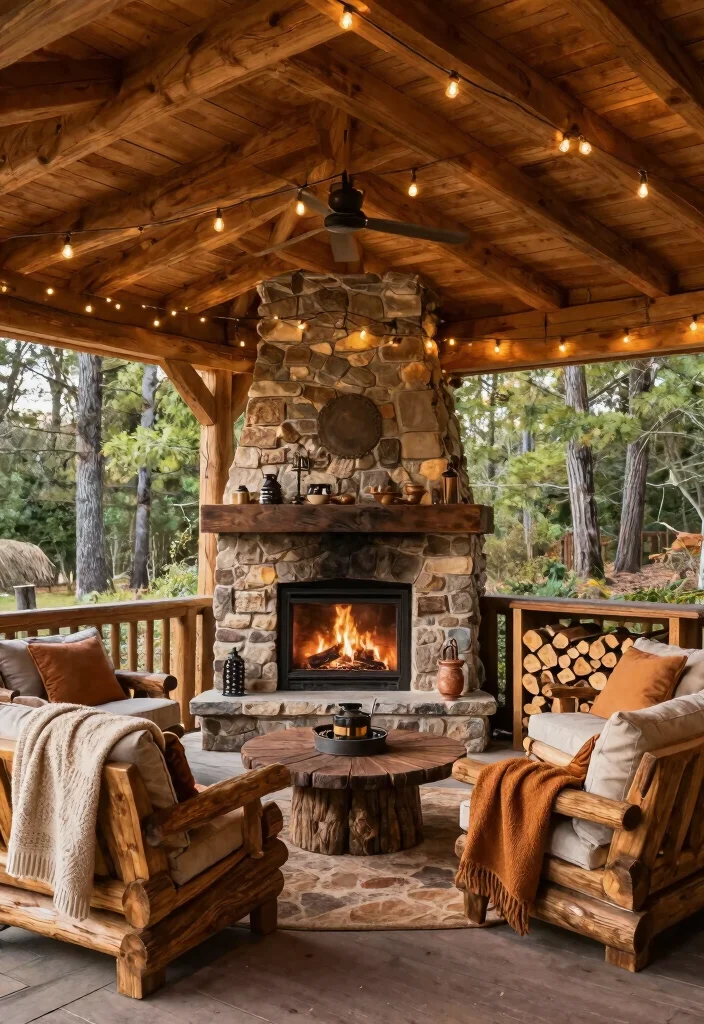 12 Covered Patio Ideas With Fireplace for Cozy Nights 3 12 Covered Patio Ideas With Fireplace for Cozy Nights 3. Cozy Cabin Retreat Fireplace 0