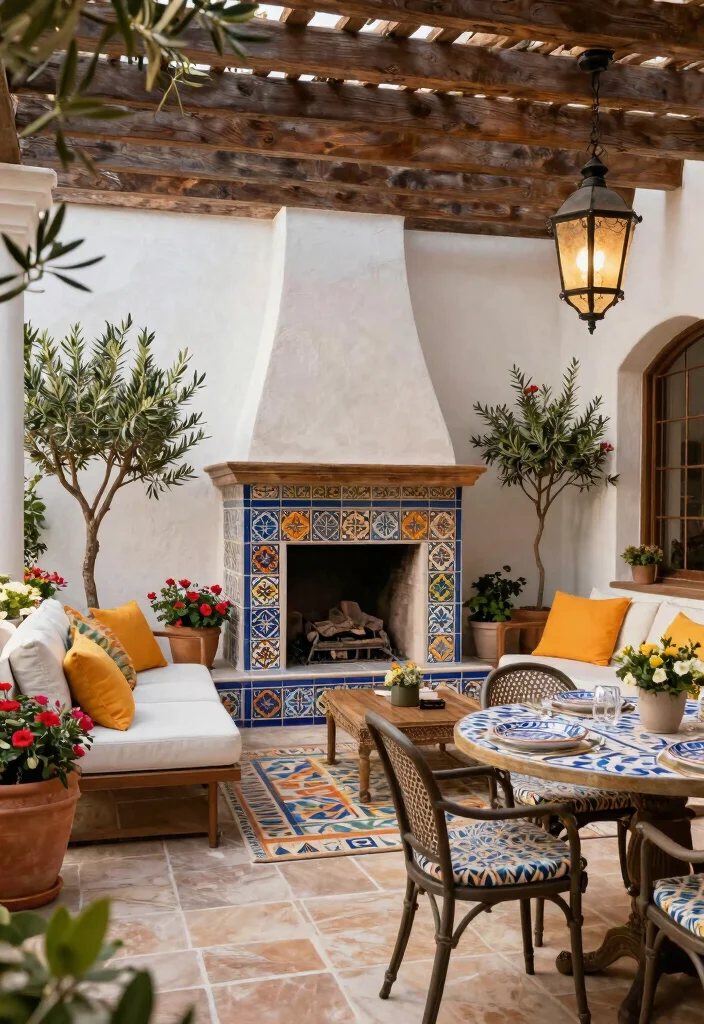 12 Covered Patio Ideas With Fireplace for Cozy Nights 4 12 Covered Patio Ideas With Fireplace for Cozy Nights 4. Chic Mediterranean Oasis 0