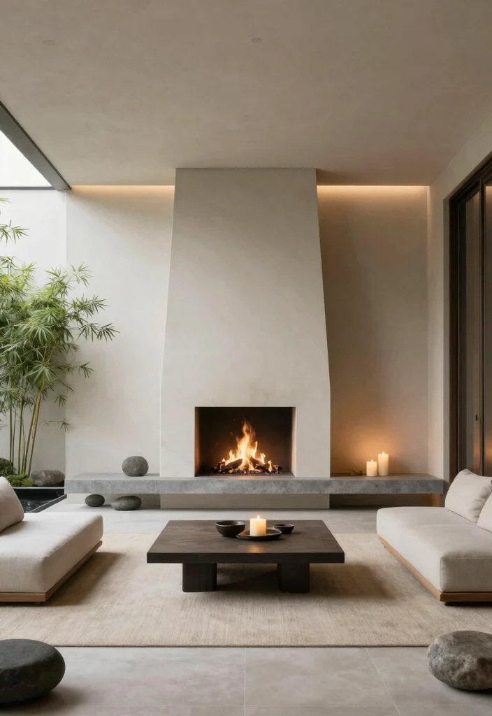 12 Covered Patio Ideas With Fireplace for Cozy Nights 27 12 Covered Patio Ideas With Fireplace for Cozy Nights 7. Minimalist Zen Retreat 0