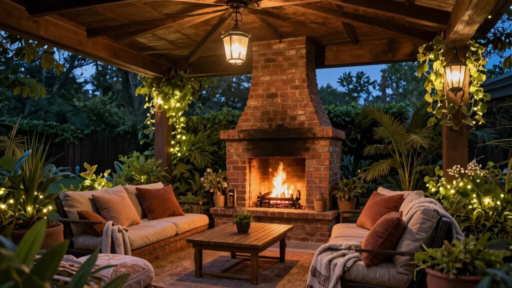12 Covered Patio Ideas With Fireplace for Cozy Nights