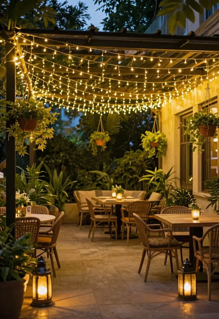12 Cozy Patio Ideas for Relaxing Outdoor Spaces 3. String Lights for Magical Evenings 0