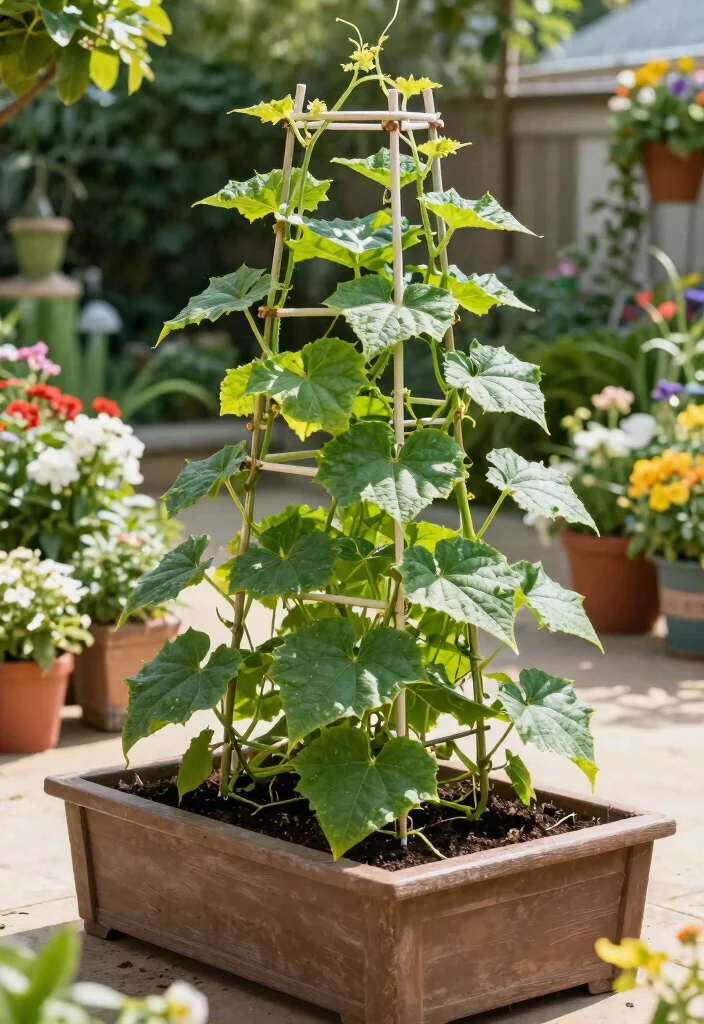 12 DIY Cucumber Trellis Ideas That Save Space 11. Vertical Planter Box Trellis 0