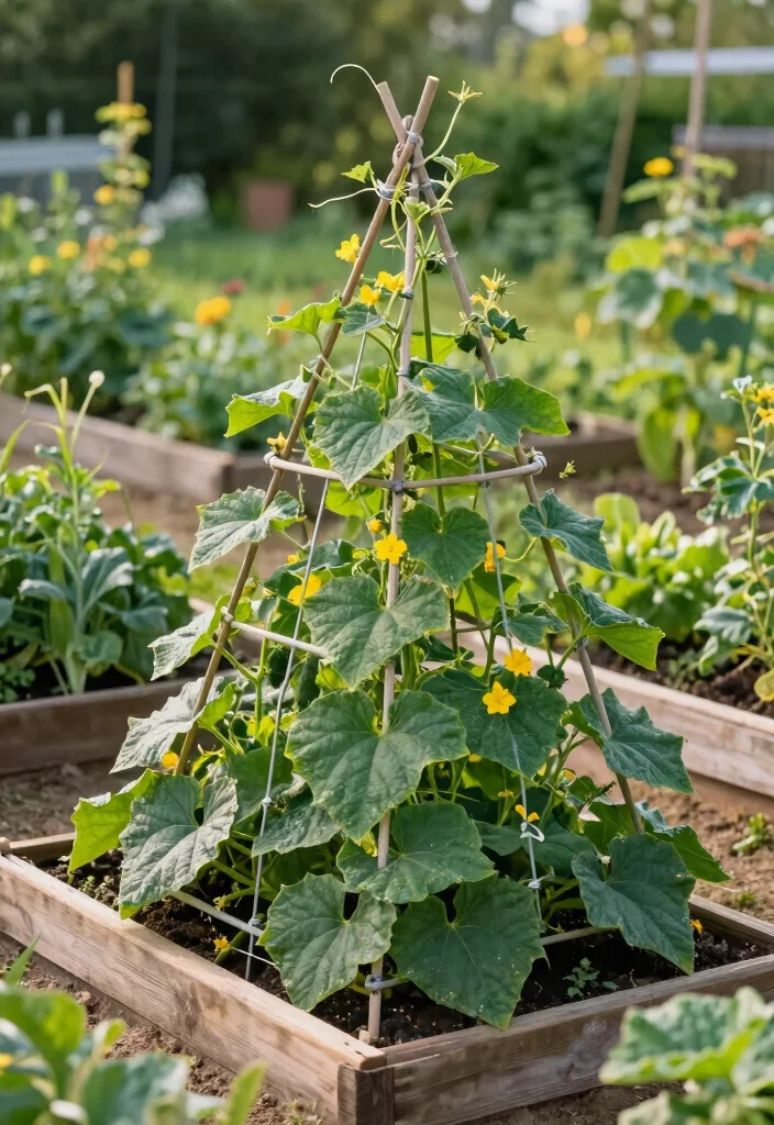 12 DIY Cucumber Trellis Ideas That Save Space 2. Tomato Cage Trellis 0