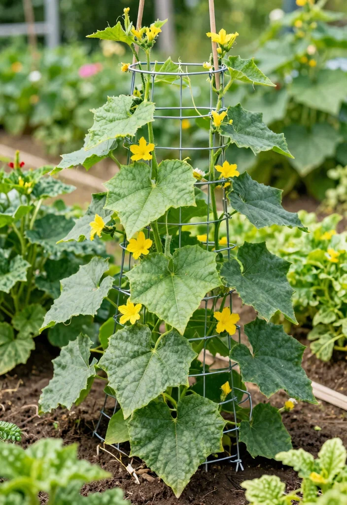 12 DIY Cucumber Trellis Ideas That Save Space 5. Wire Grid Trellis 0
