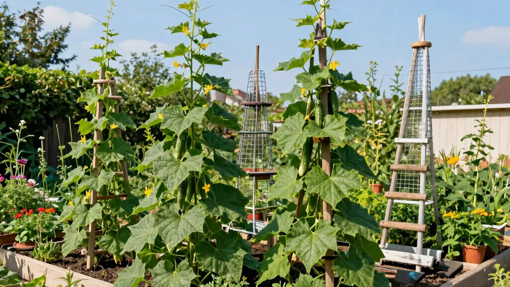 12 DIY Cucumber Trellis Ideas That Save Space
